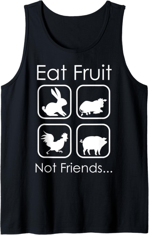Ladies Eat Fruit Not Friends Cute Vegan Tank Top - Image 2